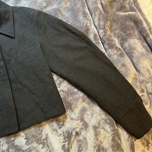 Zara Dark Grey Cropped Button Up Top Balloon Long Sleeve Collared XS Chic Modern - Picture 9 of 9